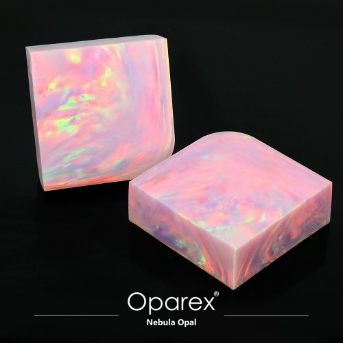 Oparex Opal high quality OLP322 - 117g Dreamy Rose Pink Imitation Opal Rough Stone with Aurora / Nebula Pattern for handmade opal jewelry